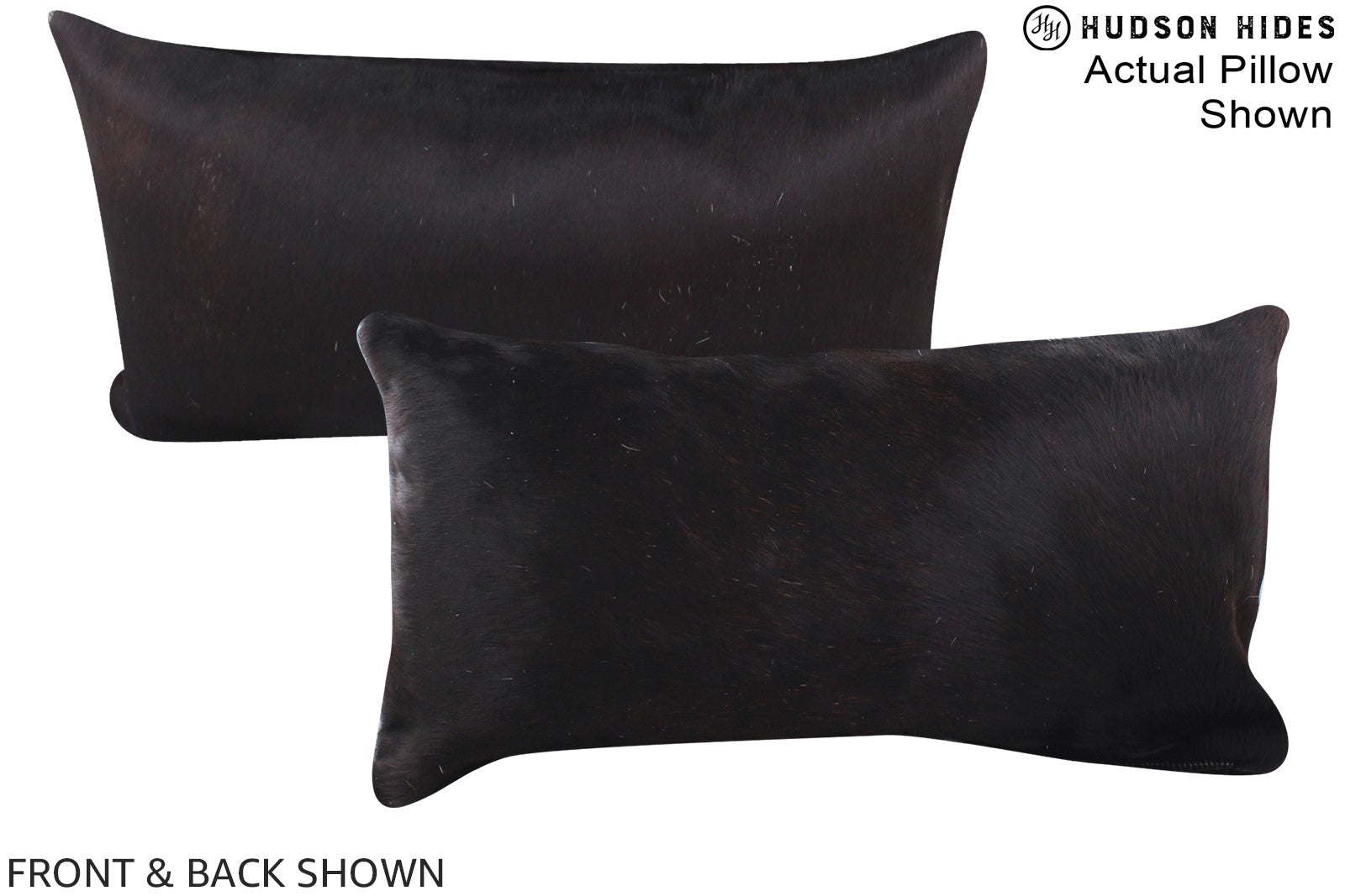 Solid Black Cowhide Pillow #A16337