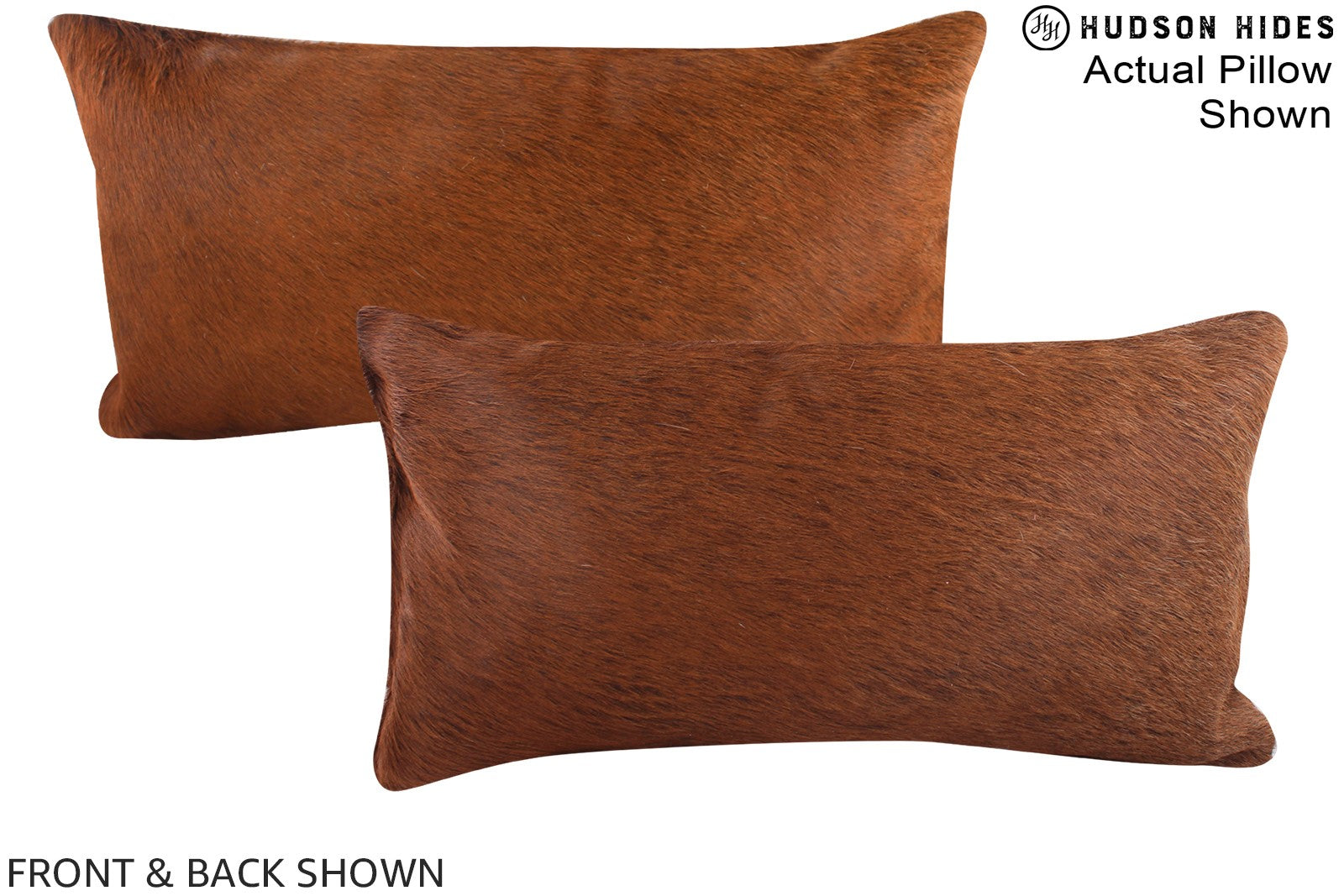 Solid Brown Cowhide Pillow #A16340