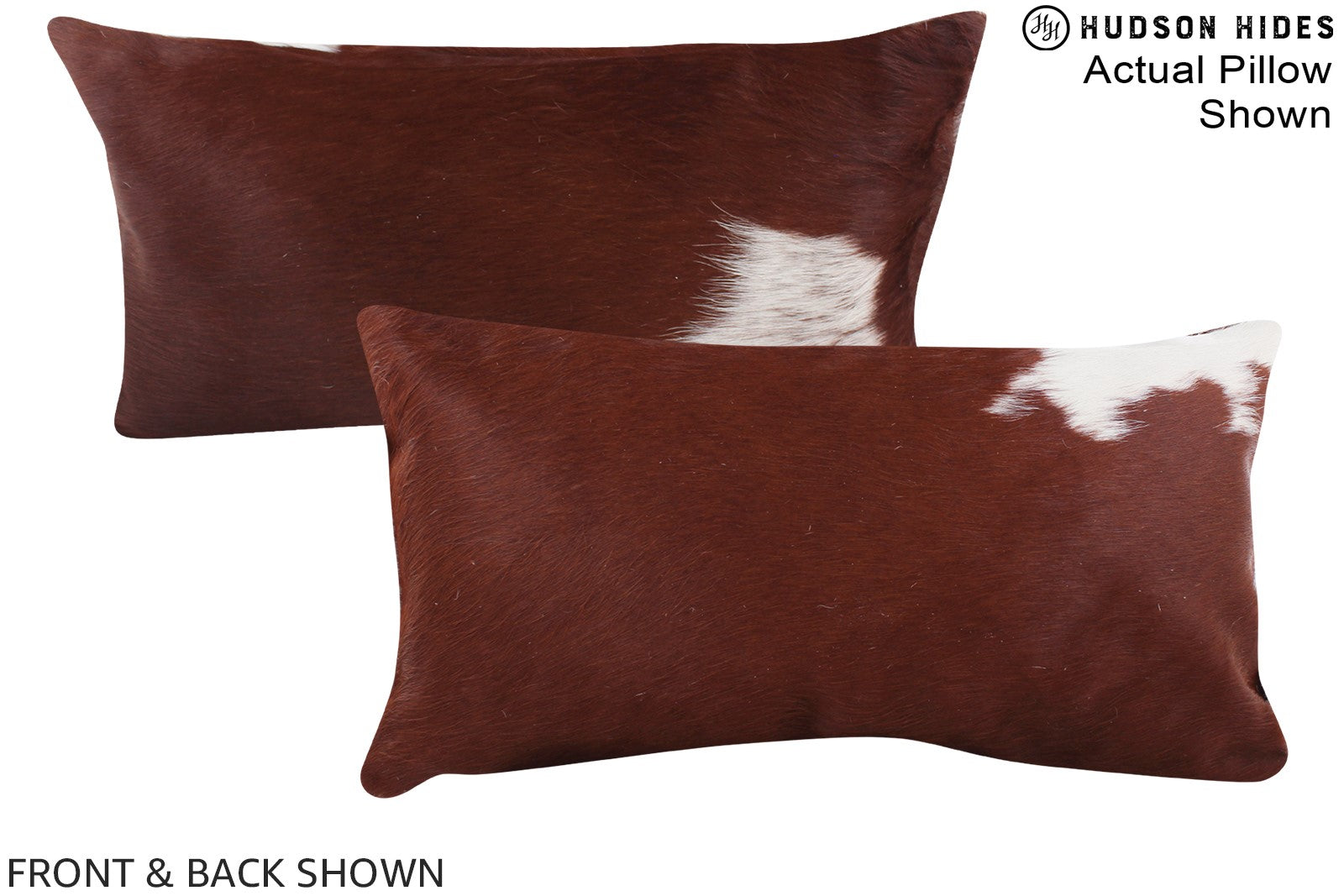 Brown and White Cowhide Pillow #A16359