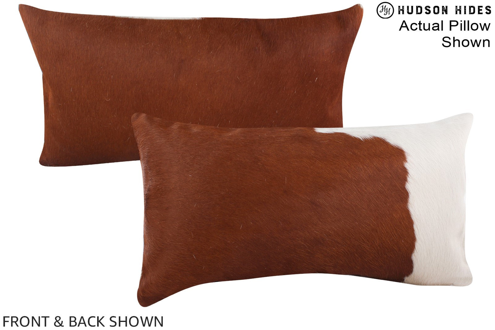 Brown and White Cowhide Pillow #A16361