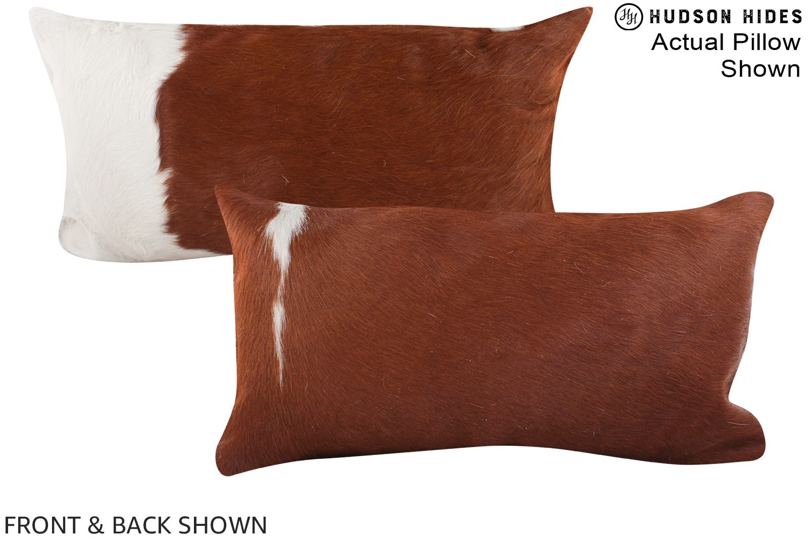 Brown and White Cowhide Pillow #A16371
