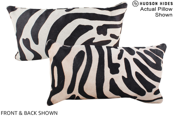 Zebra 12"x22" Brazilian Cowhide Pillow #A16379 by Hudson Hides