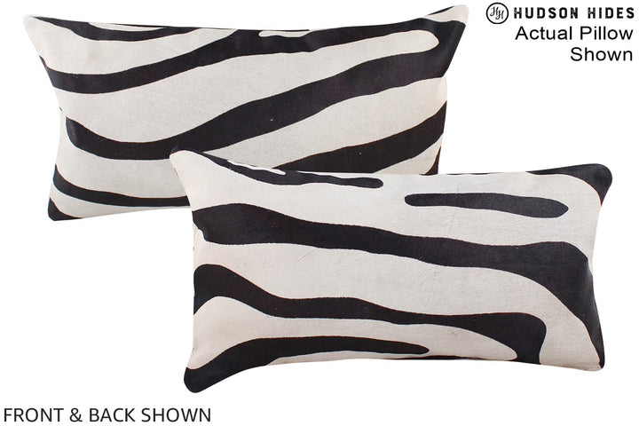 Zebra 12"x22" Brazilian Cowhide Pillow #A16381 by Hudson Hides