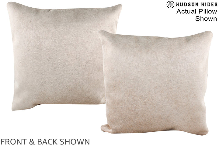 Champagne 16"x16" Brazilian Cowhide Pillow #A16388 by Hudson Hides
