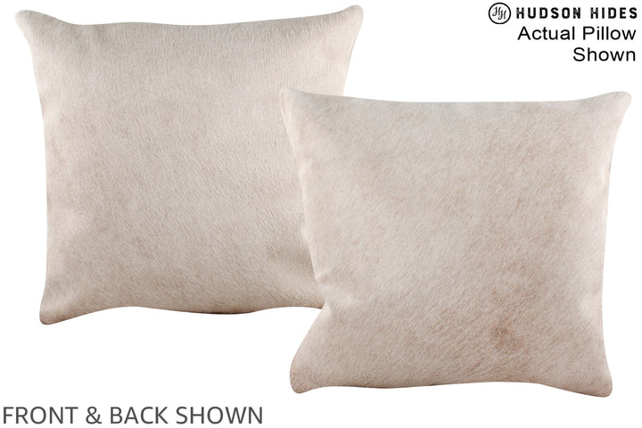 Champagne 16"x16" Brazilian Cowhide Pillow #A16392 by Hudson Hides