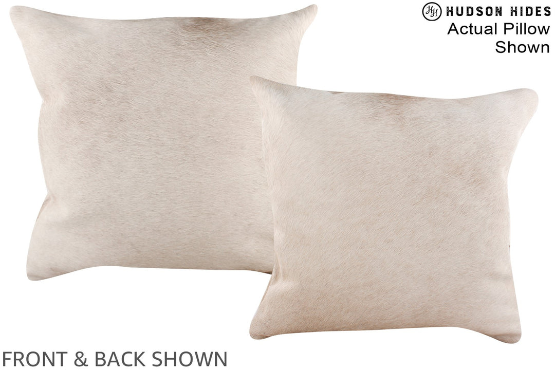 Champagne 16"x16" Brazilian Cowhide Pillow #A16404 by Hudson Hides
