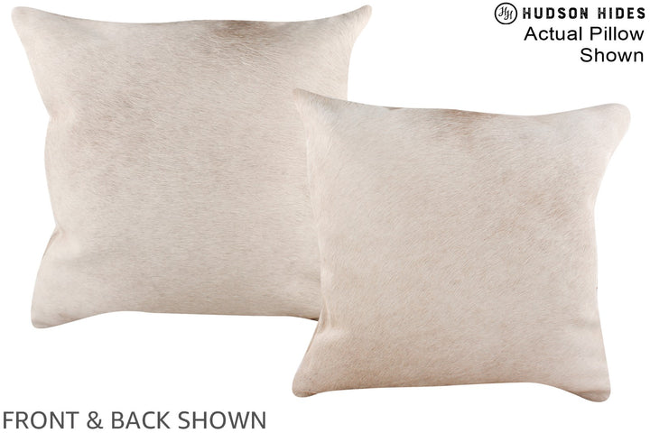 Champagne 16"x16" Brazilian Cowhide Pillow #A16404 by Hudson Hides