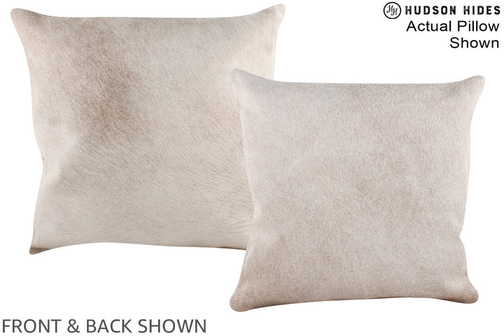 Champagne 16"x16" Brazilian Cowhide Pillow #A16411 by Hudson Hides