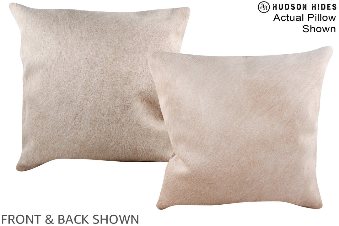 Champagne 16"x16" Brazilian Cowhide Pillow #A16412 by Hudson Hides