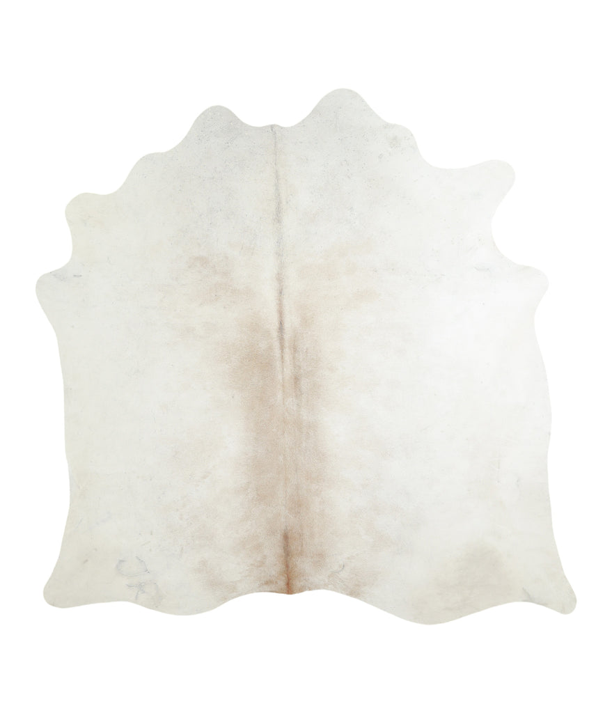 Ivory with Beige X-Large Brazilian Cowhide Rug 6'4"H x 6'4"W #A16579 by Hudson Hides