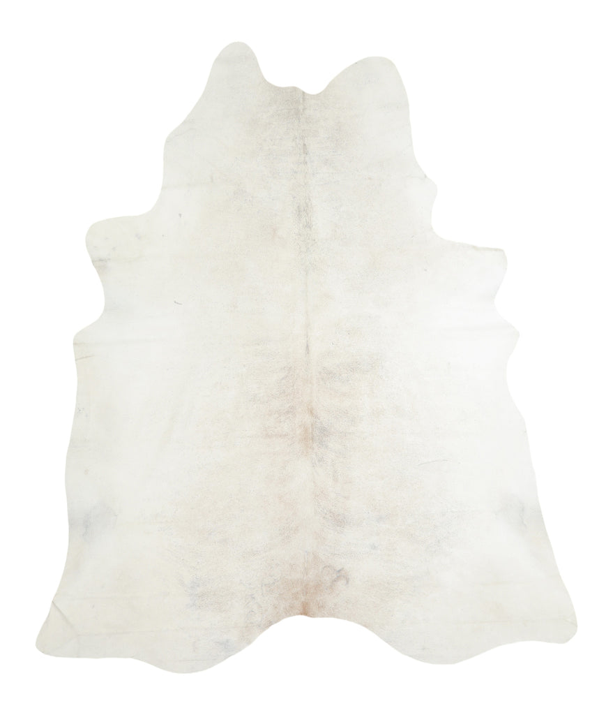 Ivory with Beige X-Large Brazilian Cowhide Rug 7'2"H x 6'1"W #A16835 by Hudson Hides