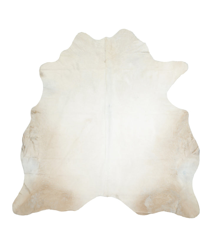 Ivory with Beige XX-Large Brazilian Cowhide Rug 7'3"H x 7'1"W #A17017 by Hudson Hides
