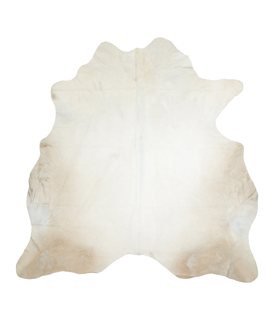 Ivory with Beige XX-Large Brazilian Cowhide Rug 7'3"H x 7'1"W #A17017 by Hudson Hides