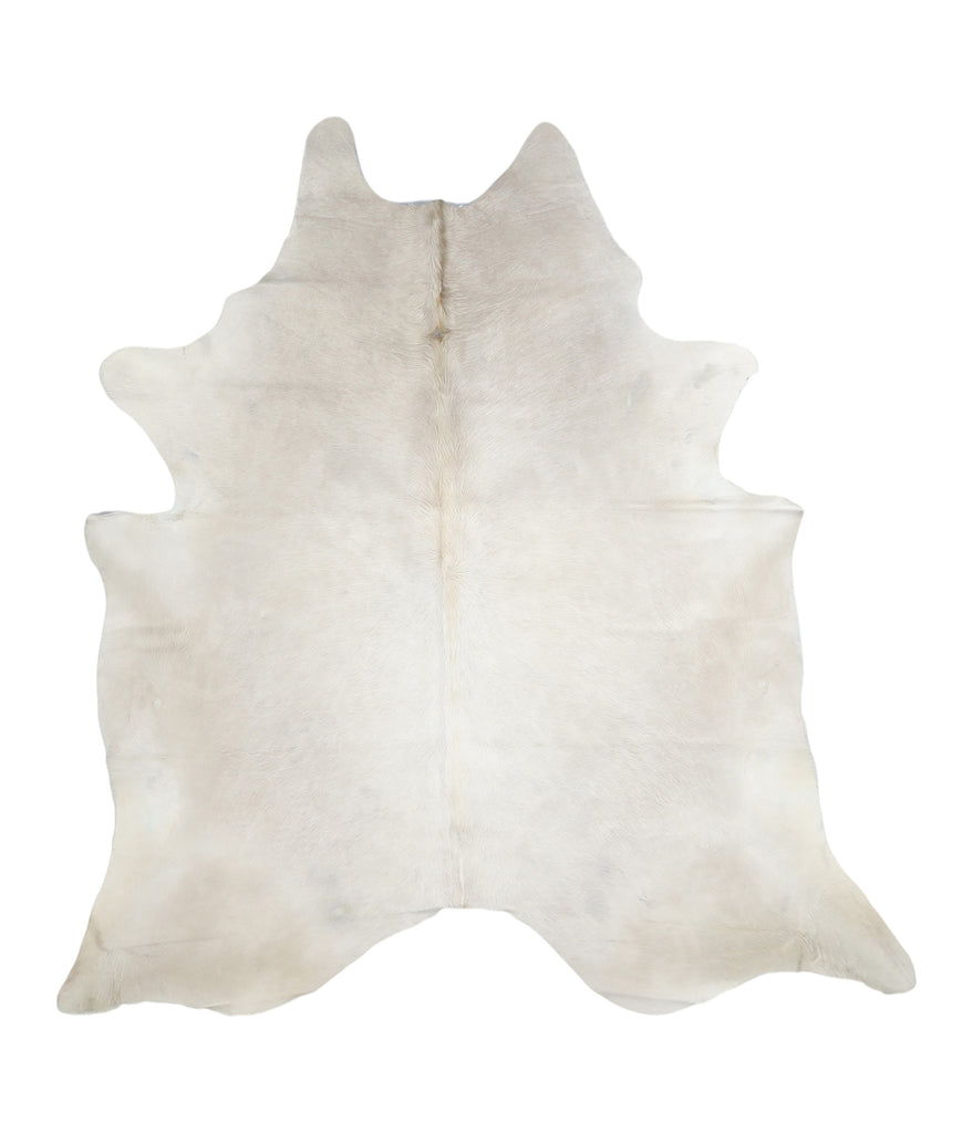 Ivory with Beige X-Large Brazilian Cowhide Rug 7'2"H x 6'9"W #A17129 by Hudson Hides