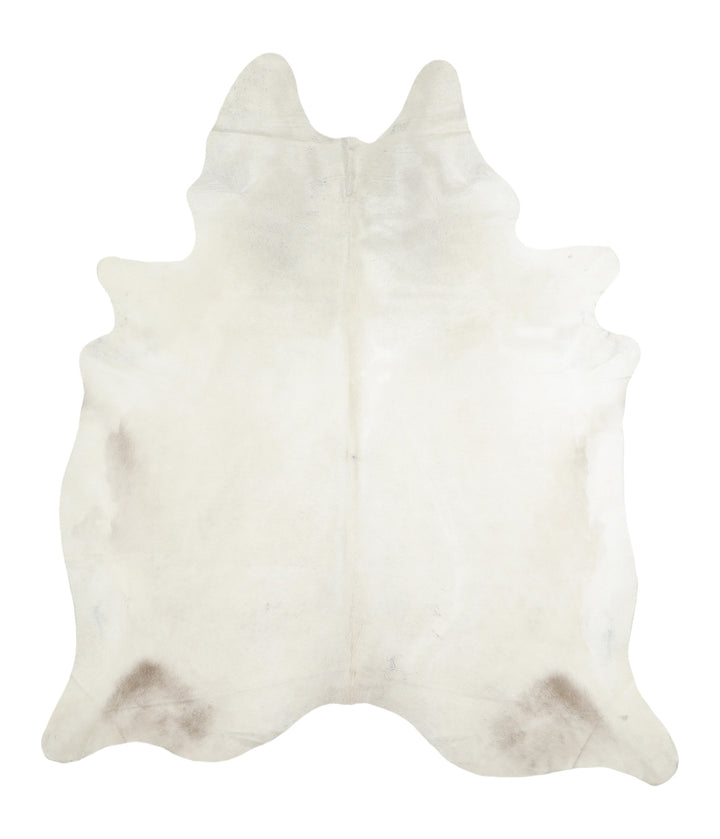 Ivory with Beige XX-Large Brazilian Cowhide Rug 7'10"H x 6'9"W #A17334 by Hudson Hides