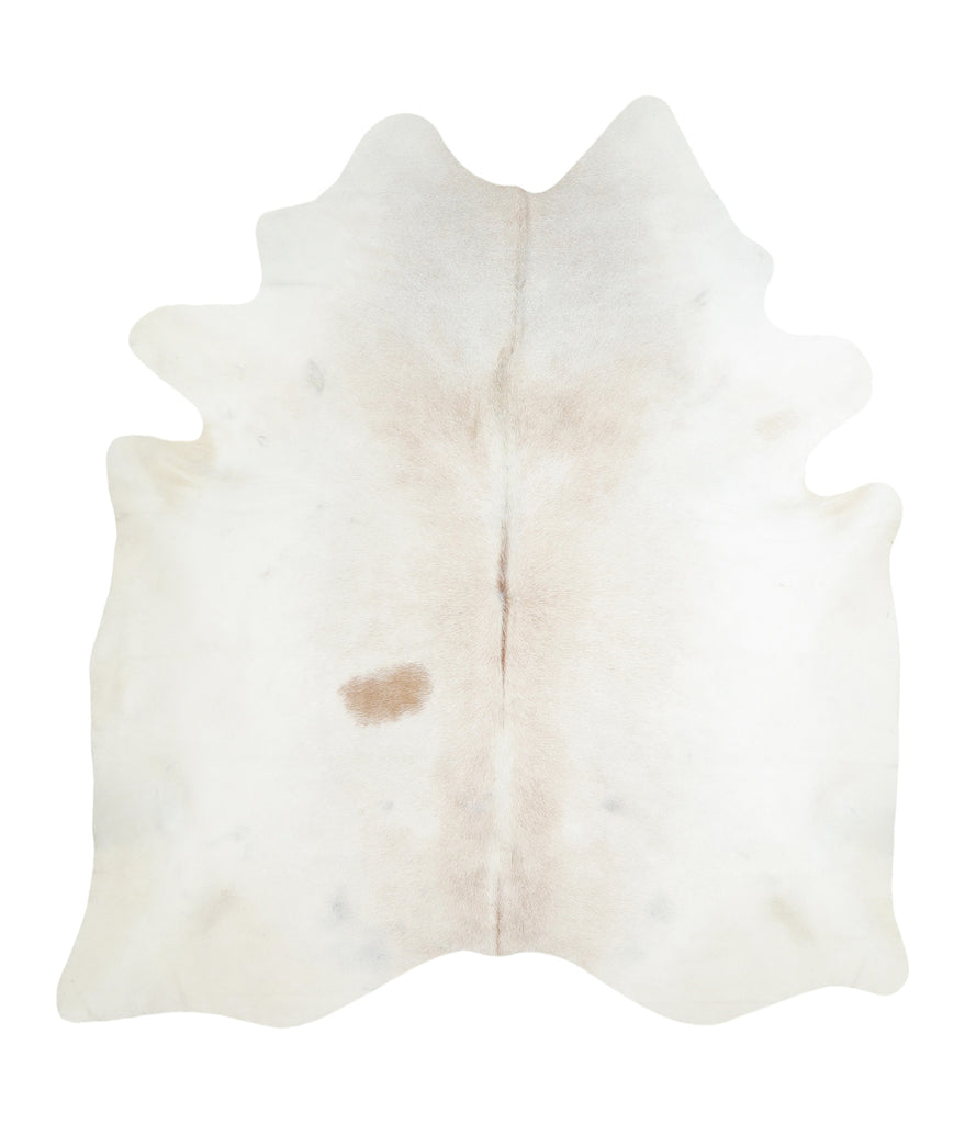 Ivory with Beige X-Large Brazilian Cowhide Rug 7'2"H x 6'6"W #A17846 by Hudson Hides