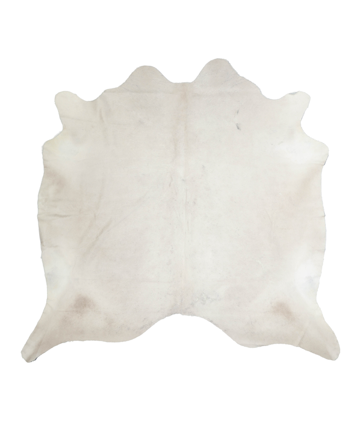 Ivory with Beige X-Large Brazilian Cowhide Rug 6'8"H x 6'11"W #A17893 by Hudson Hides