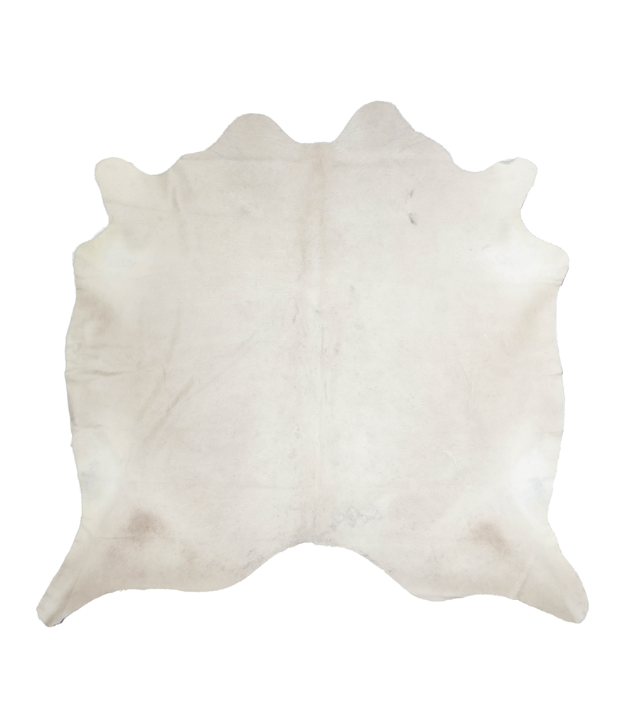 Ivory with Beige X-Large Brazilian Cowhide Rug 6'8"H x 6'11"W #A17893 by Hudson Hides