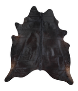 Solid Black X-Large Brazilian Cowhide Rug 7'0"H x 6'2"W #A17952 by Hudson Hides