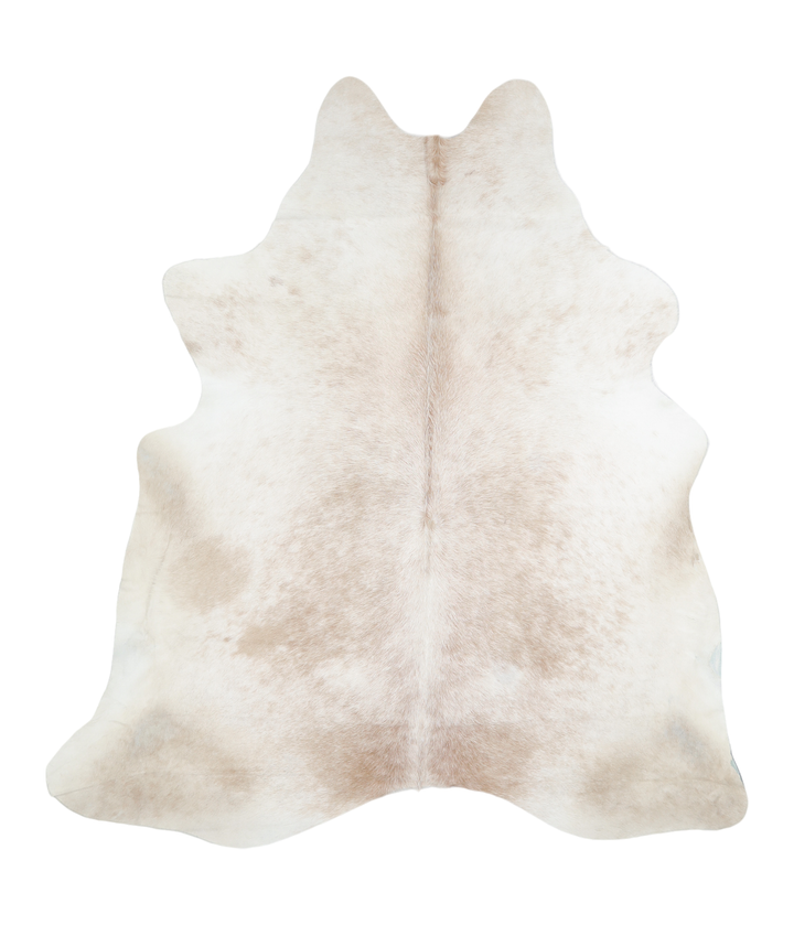 Ivory with Beige X-Large Brazilian Cowhide Rug 6'10"H x 6'2"W #A18023 by Hudson Hides