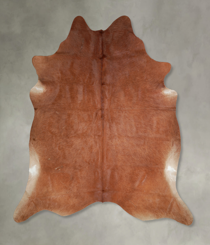 Solid Brown X-Large Brazilian Cowhide Rug 7'0"H x 6'11"W #A18069 by Hudson Hides