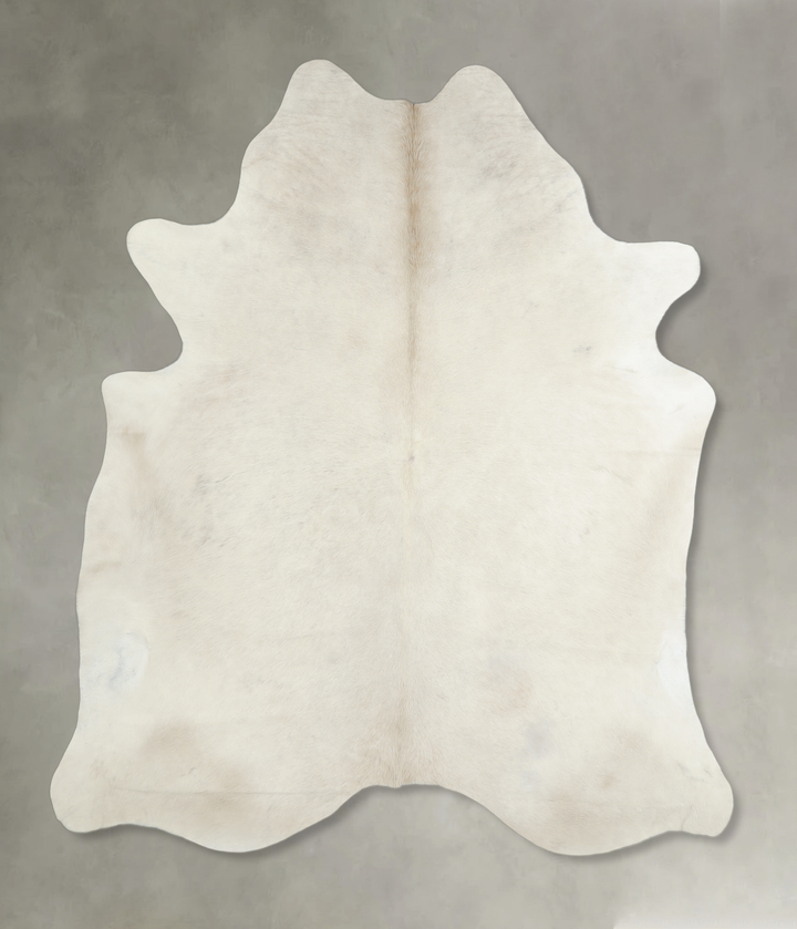Solid White Large Brazilian Cowhide Rug 6'5"H x 6'0"W #A18084 by Hudson Hides
