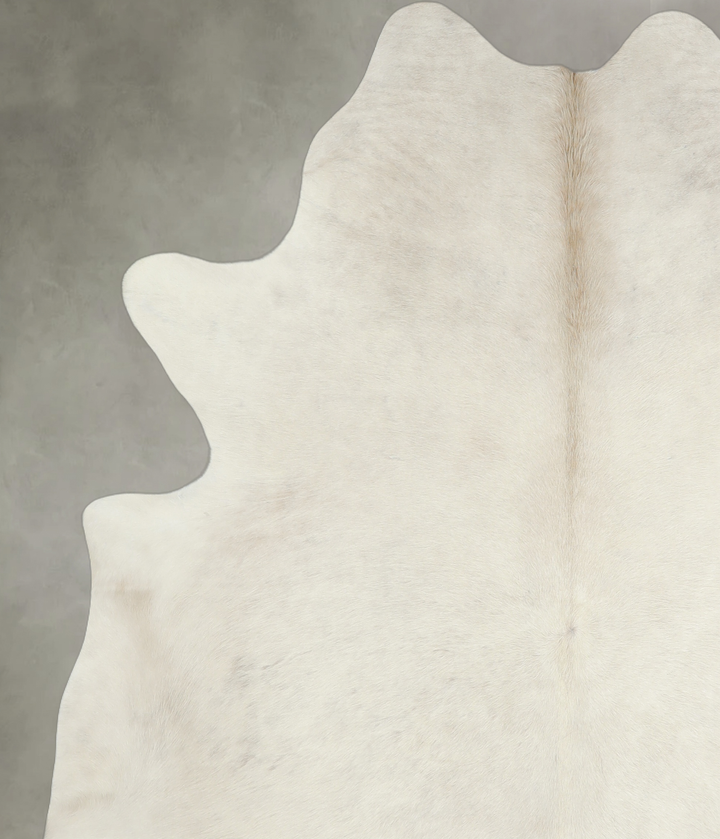 Solid White Large Brazilian Cowhide Rug 6'5"H x 6'0"W #A18084 by Hudson Hides