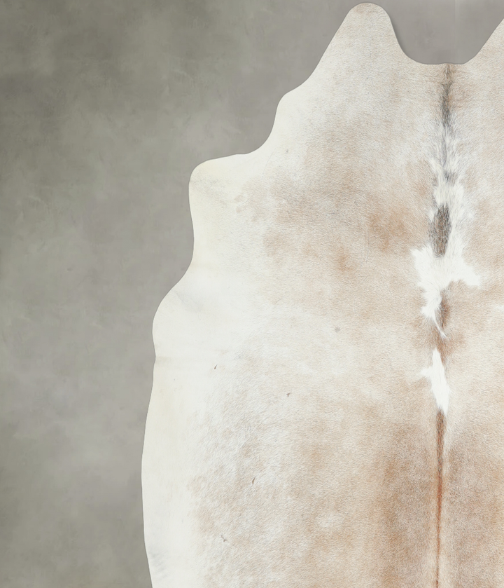 Grey with Beige X-Large Brazilian Cowhide Rug 6'11"H x 6'4"W #A18253 by Hudson Hides