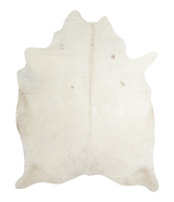 Ivory with Beige X-Large Brazilian Cowhide Rug 7'11"H x 6'2"W #A18458 by Hudson Hides
