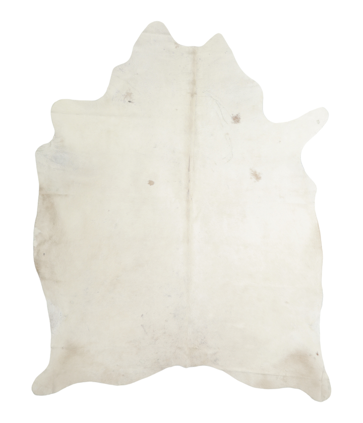 Ivory with Beige X-Large Brazilian Cowhide Rug 7'11"H x 6'2"W #A18458 by Hudson Hides