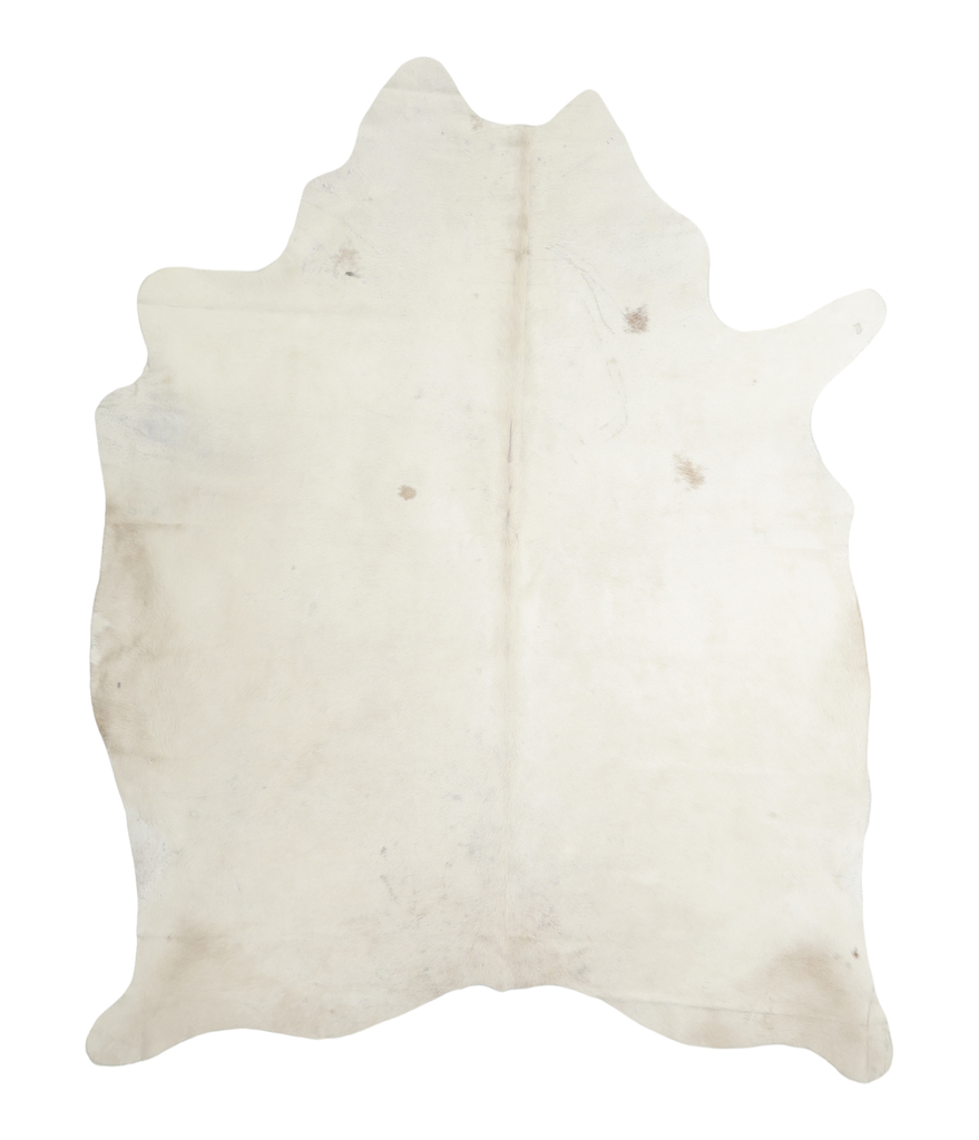 Ivory with Beige X-Large Brazilian Cowhide Rug 7'11"H x 6'2"W #A18458 by Hudson Hides