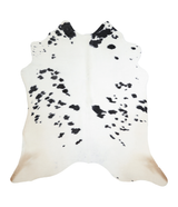 Black and White X-Large Brazilian Cowhide Rug 7'1"H x 6'8"W #A18512 by Hudson Hides