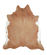 Brown and White Regular XX-Large Brazilian Cowhide Rug 7'9"H x 6'11"W #A18587 by Hudson Hides