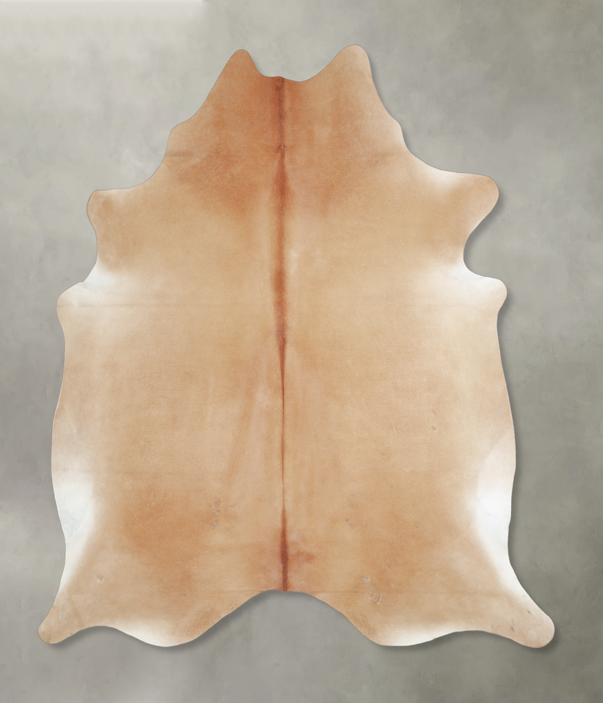 Beige X-Large Brazilian Cowhide Rug 6'9"H x 6'3"W #A18637 by Hudson Hides