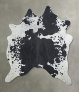 Salt and Pepper Black X-Large Brazilian Cowhide Rug 6'9"H x 6'5"W #A18767 by Hudson Hides