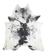 Salt and Pepper Black X-Large Brazilian Cowhide Rug 7'3"H x 6'3"W #A18868 by Hudson Hides