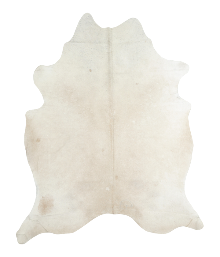 Ivory with Beige X-Large Brazilian Cowhide Rug 7'7"H x 6'1"W #A18973 by Hudson Hides