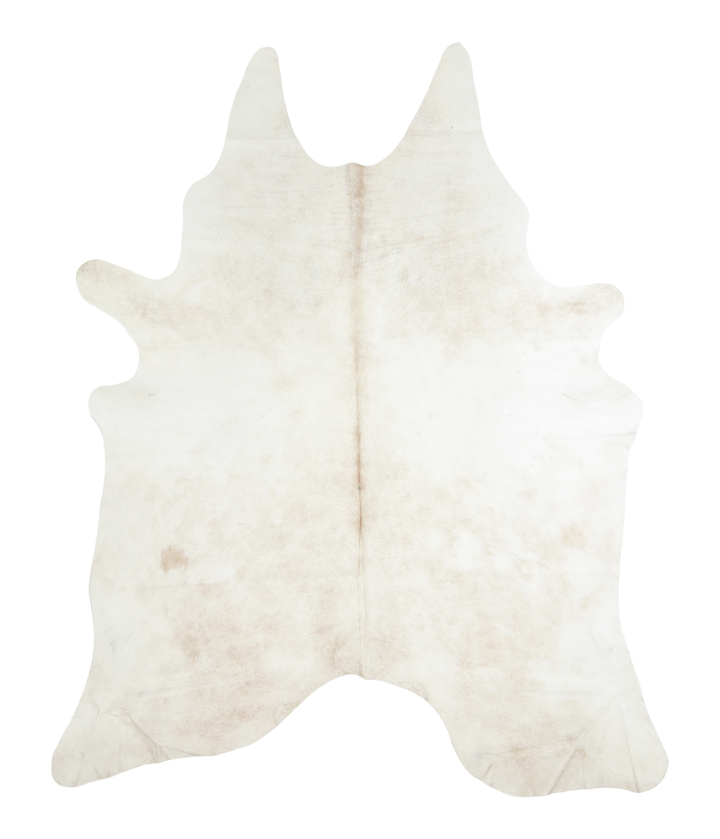 Ivory with Beige X-Large Brazilian Cowhide Rug 7'9"H x 6'3"W #A18974 by Hudson Hides