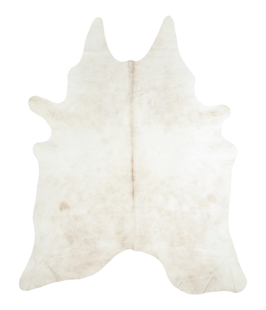 Ivory with Beige X-Large Brazilian Cowhide Rug 7'9"H x 6'3"W #A18974 by Hudson Hides