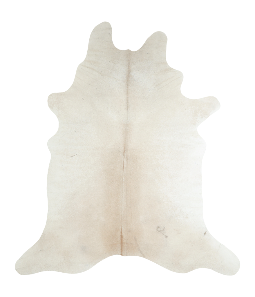 Ivory with Beige X-Large Brazilian Cowhide Rug 7'1"H x 6'3"W #A19142 by Hudson Hides
