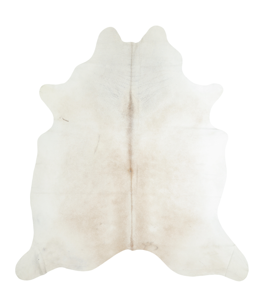 Ivory with Beige X-Large Brazilian Cowhide Rug 7'5"H x 6'8"W #A19149 by Hudson Hides