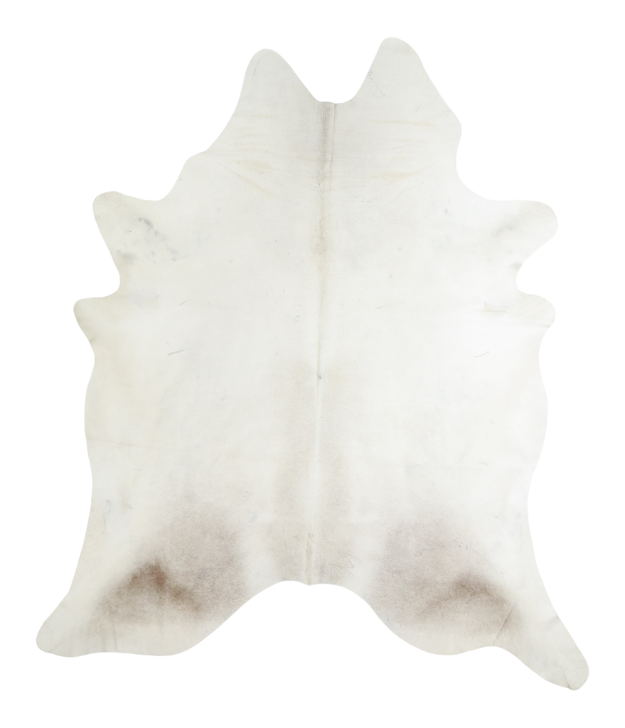 Ivory with Beige XX-Large Brazilian Cowhide Rug 8'3"H x 6'11"W #A19218 by Hudson Hides
