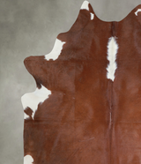 Brown and White Regular X-Large Brazilian Cowhide Rug 6'9"H x 6'1"W #A19229 by Hudson Hides