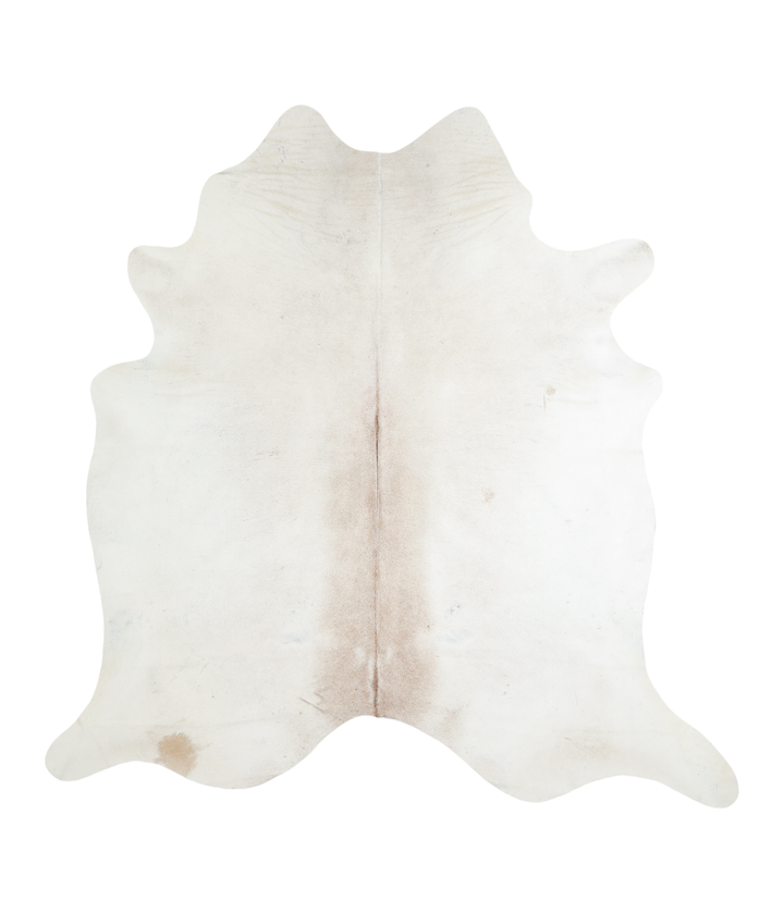 Ivory with Beige X-Large Brazilian Cowhide Rug 6'11"H x 6'9"W #A19271 by Hudson Hides