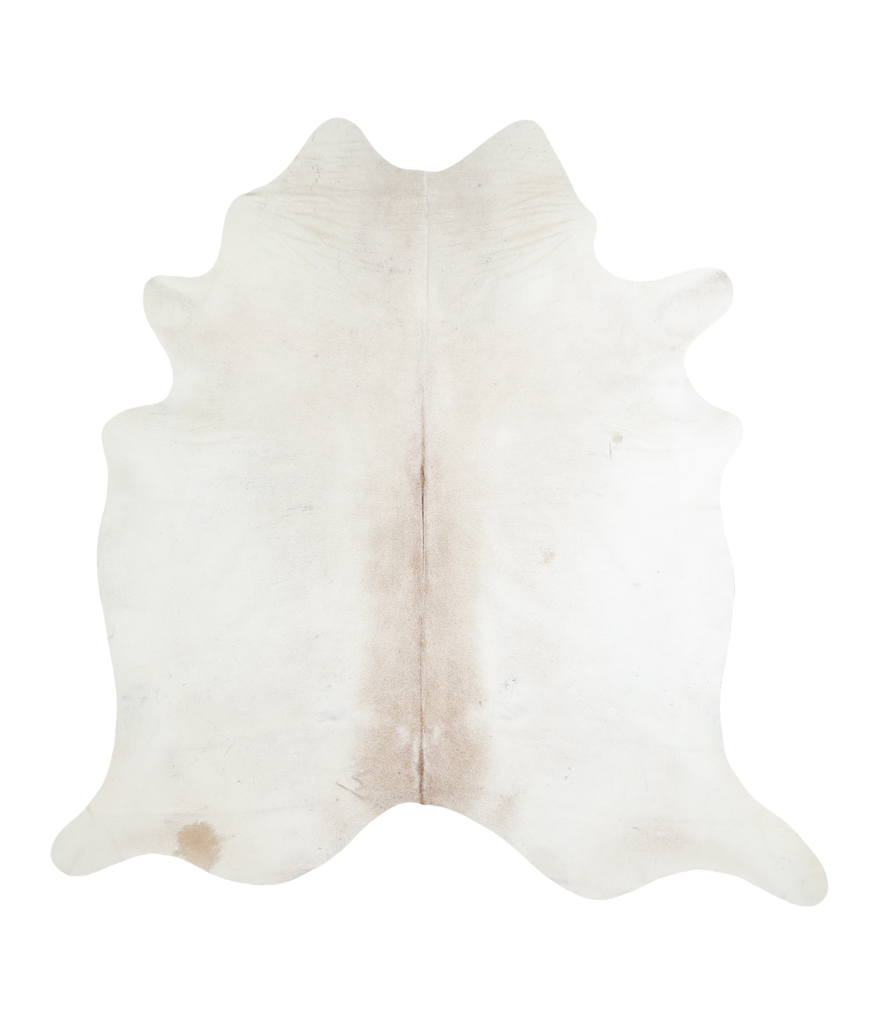 Ivory with Beige X-Large Brazilian Cowhide Rug 6'11"H x 6'9"W #A19271 by Hudson Hides
