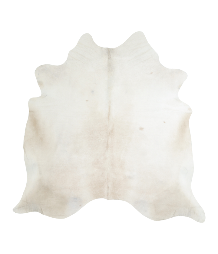 Ivory with Beige X-Large Brazilian Cowhide Rug 6'10"H x 6'10"W #A19307 by Hudson Hides