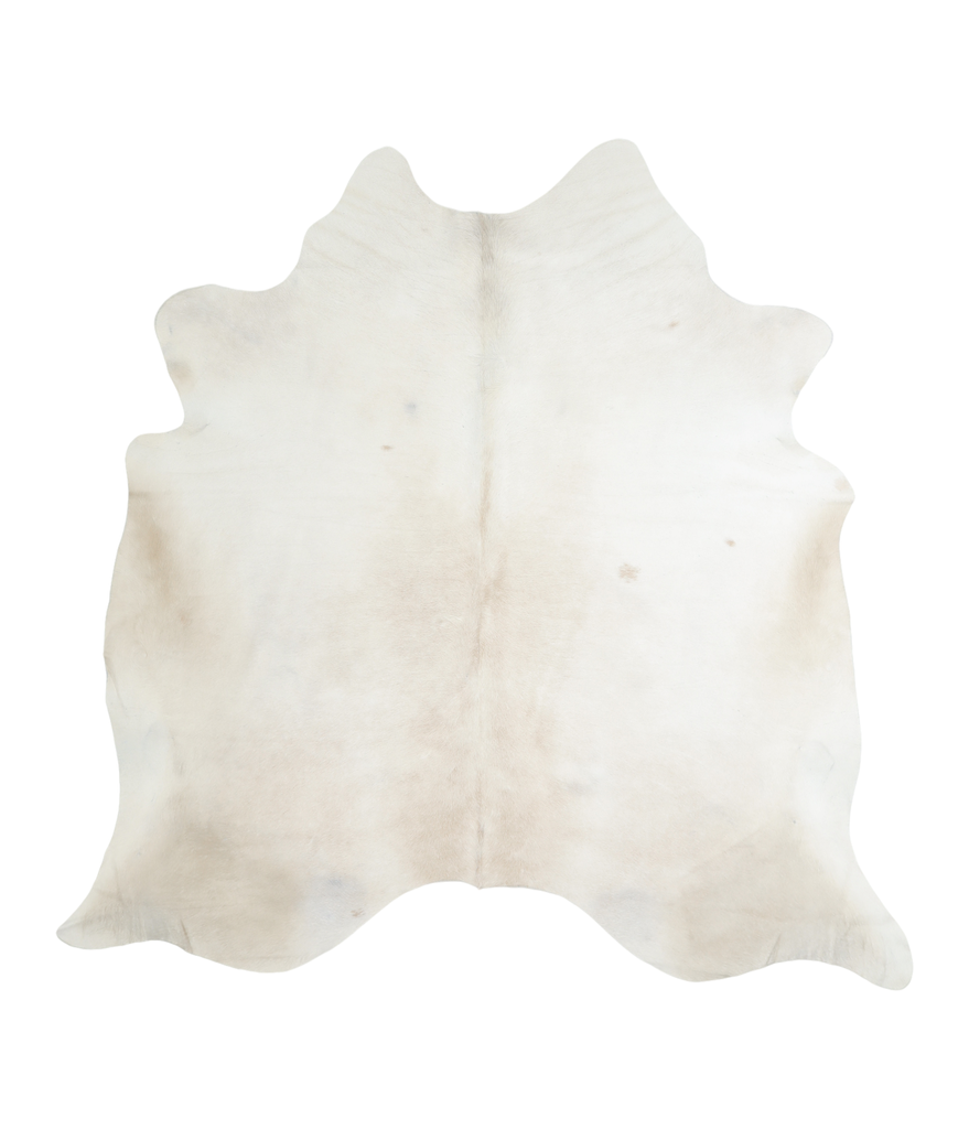 Ivory with Beige X-Large Brazilian Cowhide Rug 6'10"H x 6'10"W #A19307 by Hudson Hides