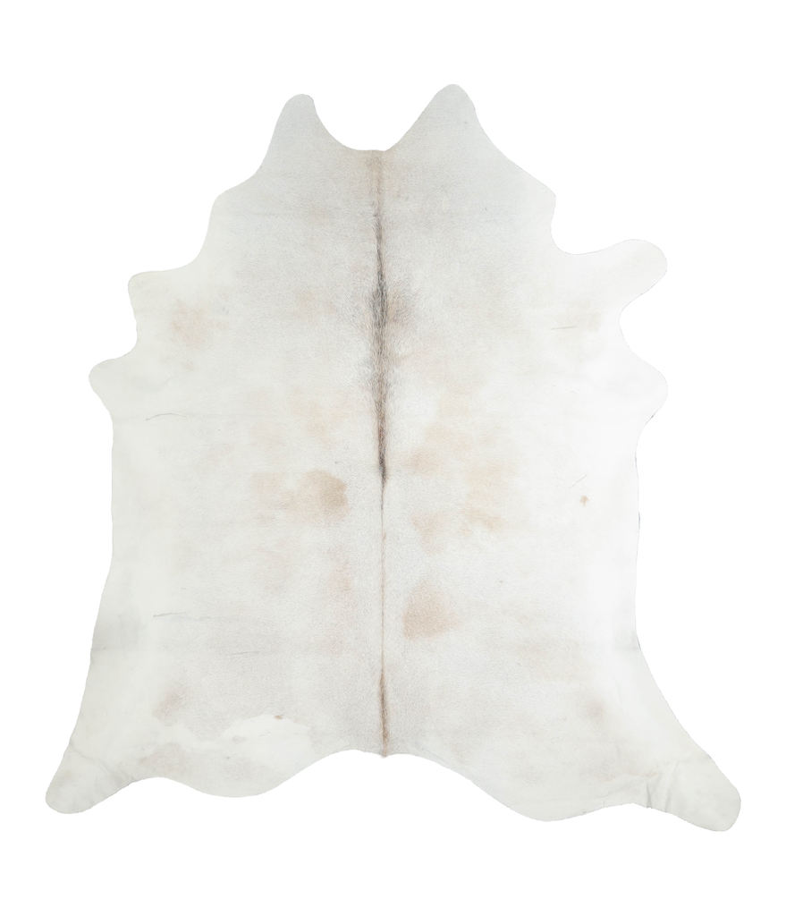 Ivory with Beige XX-Large Brazilian Cowhide Rug 7'8"H x 7'1"W #A19387 by Hudson Hides