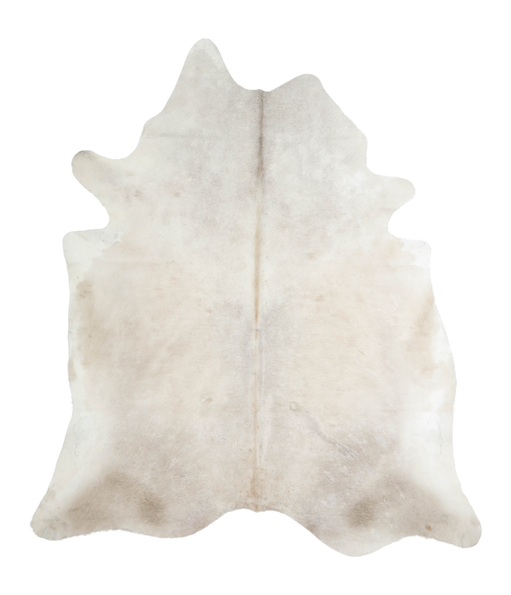 Ivory with Beige X-Large Brazilian Cowhide Rug 7'4"H x 6'4"W #A19643 by Hudson Hides