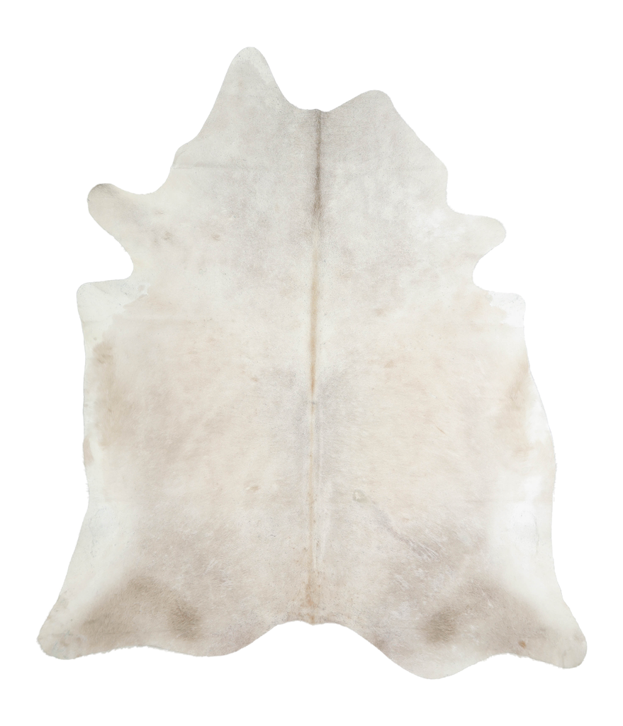 Ivory with Beige X-Large Brazilian Cowhide Rug 7'4"H x 6'4"W #A19643 by Hudson Hides